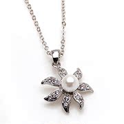 Smiling post inlay Pearl pendant necklace collar accessory pendant jewelry women pendant jewelry 351409