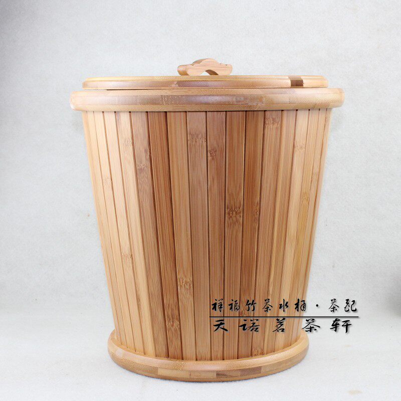 祥福竹木茶水桶　茶渣桶　茶盘伴侣 精美工夫茶具茶配套