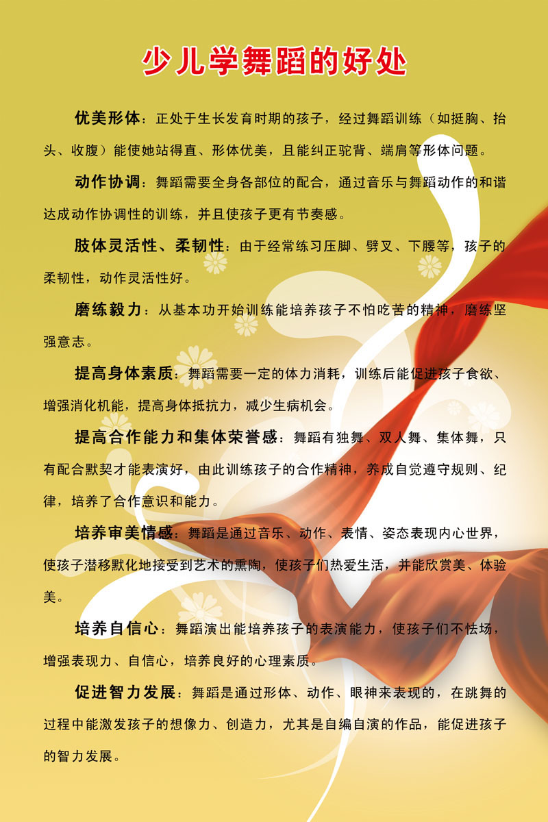 611海报印制海报展板素材540少儿学习舞蹈的好处
