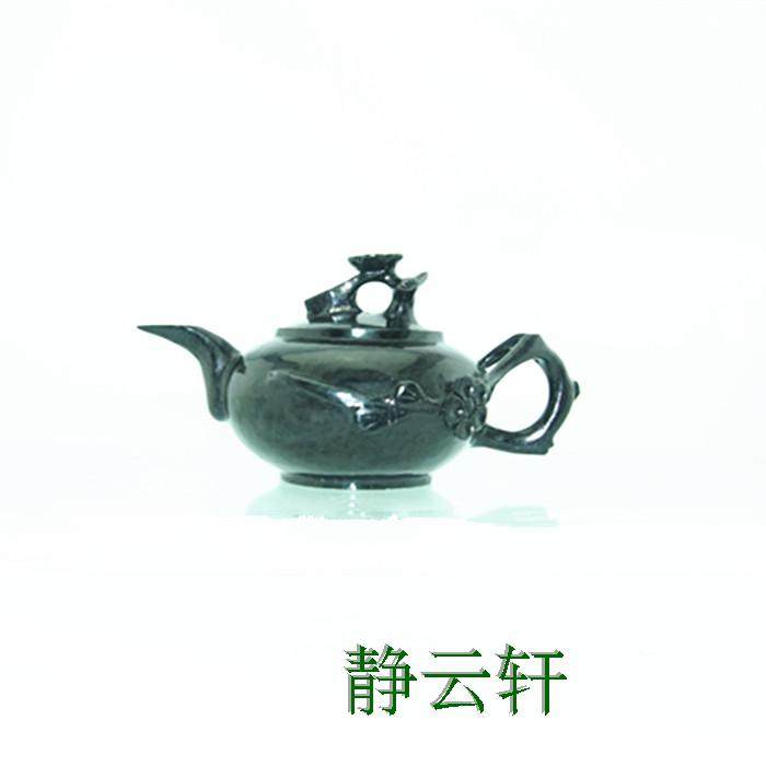 甘肃特色礼品 中国文化 送老外 蛇纹岩玉纯手工 鸳鸯玉梅壶