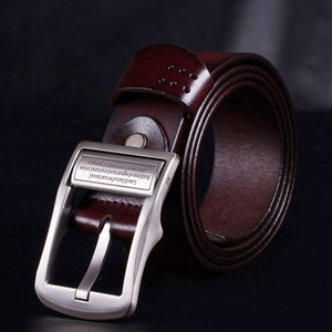 新开元保罗正品皮带男士真皮针扣头层纯牛皮休闲百搭腰带牛仔裤带