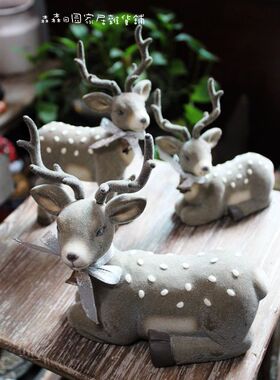 孤品陶瓷小动物复古装饰摆件