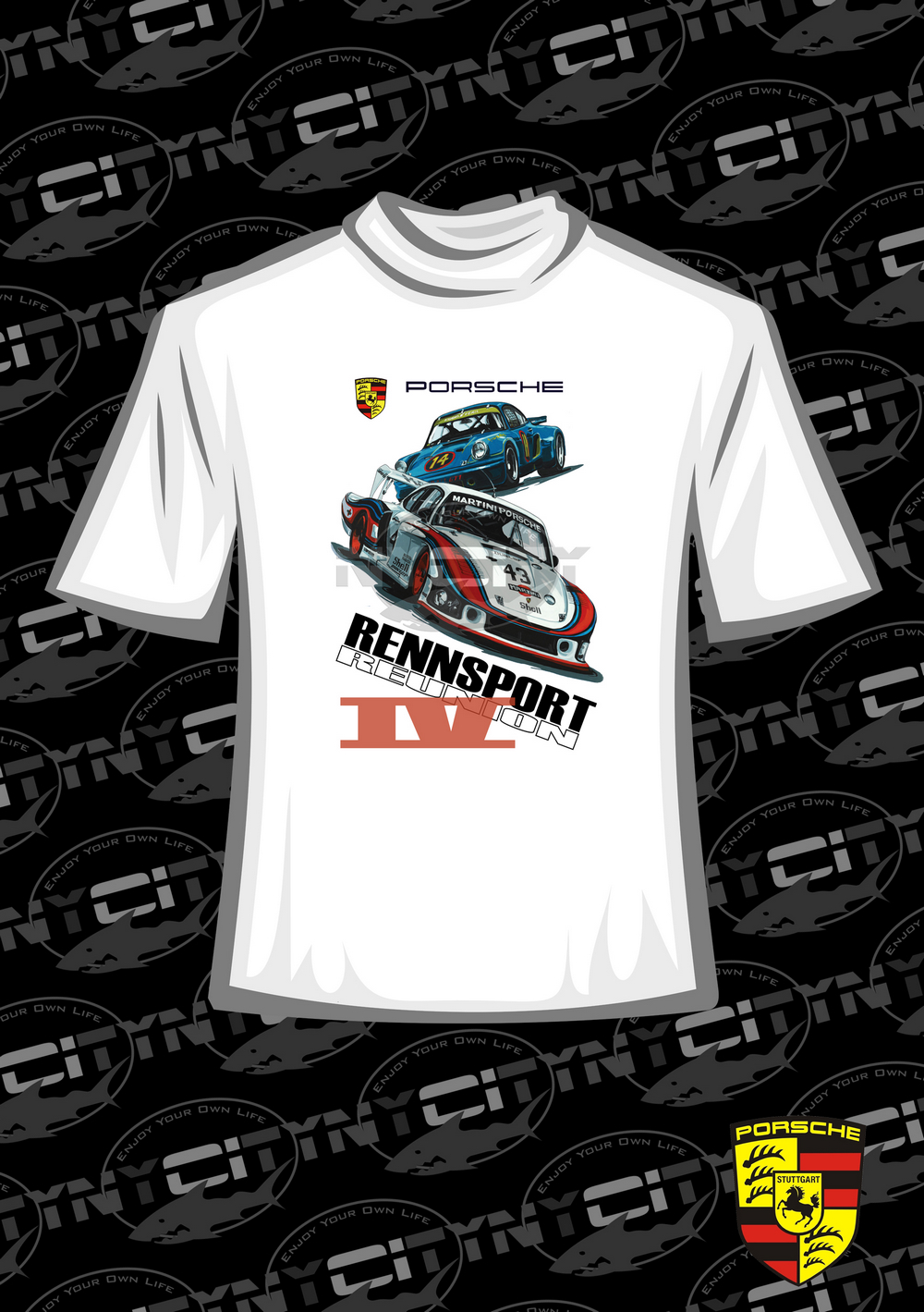 保时捷聚会 911&935 RENNSPORT REUNION IV 印花 赛车 T恤