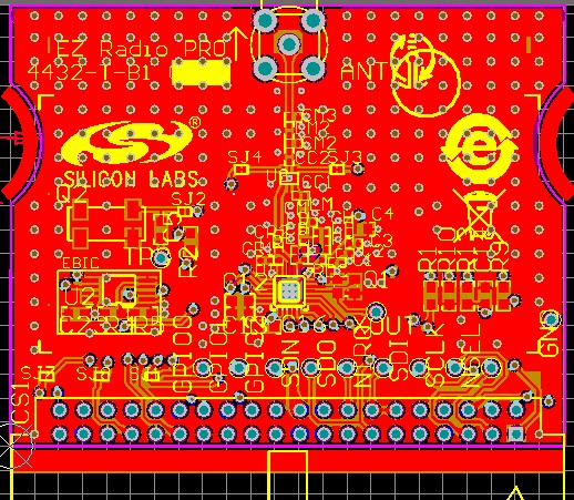 SI4432模块pcb si4432模块 si4432 pcb 参考原理图si4432