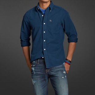 新款 男士 纯色长袖 衬衣 多色 Abercrombie&Fitch 衬衫