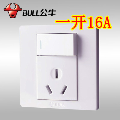 BULL墙壁公牛一开16A带开关插座