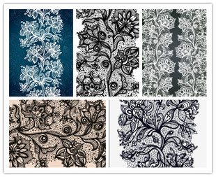 源文件 EPS格式 蕾丝纹样花纹图案 矢量设计素材