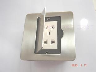 量大面议 不锈钢五孔地面插座 上海正旦隐藏翻盖式