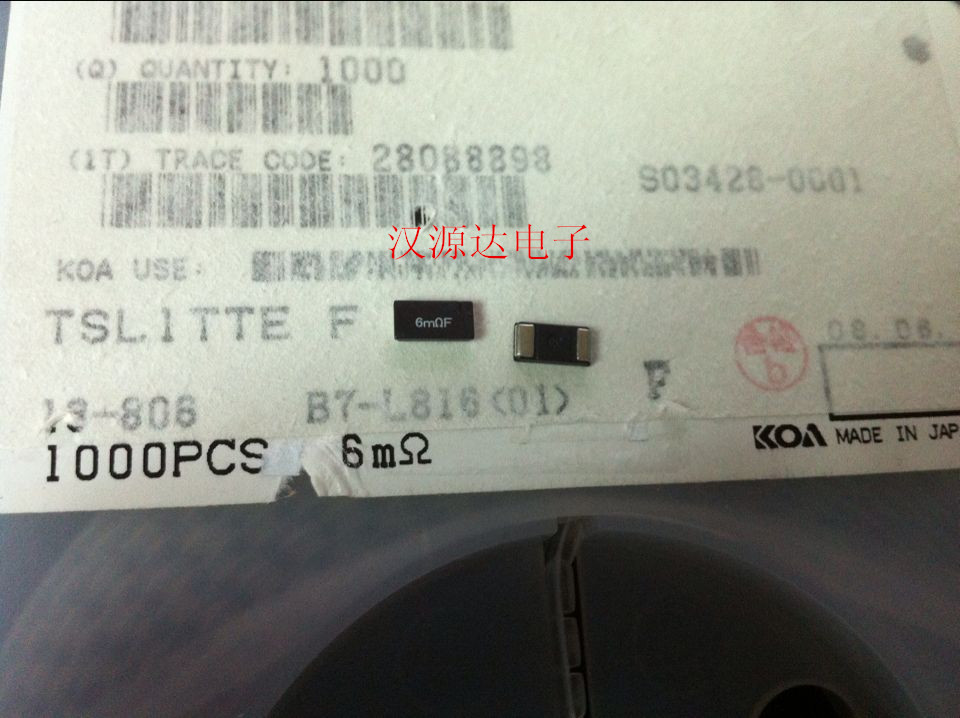 贴片电阻2512 0.006R 6MRF 1% 180PPM TSL1TTE6L00F 采样功率电阻