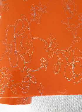 橙色珠光银花家具翻新贴纸衣柜橱柜冰箱贴门窗框贴防水耐高温