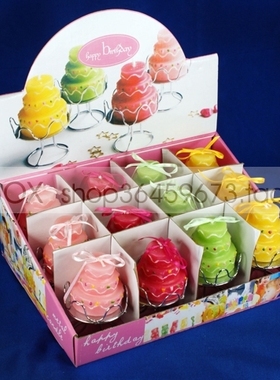 RedBox结婚礼物 婚礼婚宴蜡烛生日蜡烛 多彩圆形小蛋糕蜡烛12个入