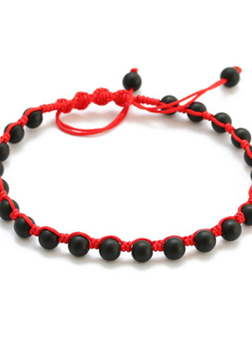 泗滨天然红绳男女款砭石手链