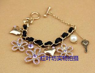 外贸饰品--BJ水晶钻小花手链特价销售