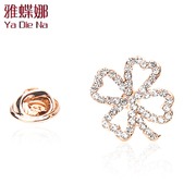 Ya na Crystal four leaf clover pin Korea brooch Crystal brooch clasp men C0002