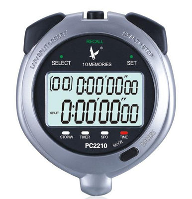 天福PC2210双排10道记忆电子秒表 跑步计时器 时钟