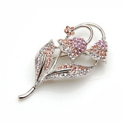 Smiling Korean rose brooch Crystal rhinestone women high jewelry brooch pin clasp 355378