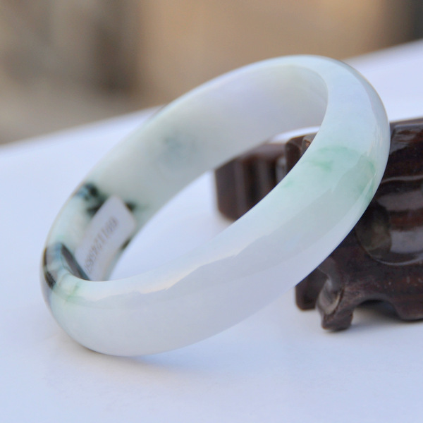 清仓甩加宽加厚 冰种紫绿 a货翡翠手镯 女玉手镯子55MM 扁条圆款