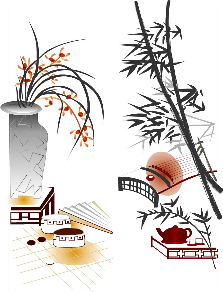 海报印制423棋海报展板素材64琴棋生活 美术绘画