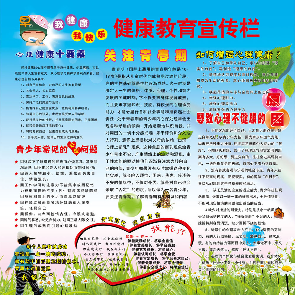 600海报印制海报展板素材336学校健康教育宣传栏1