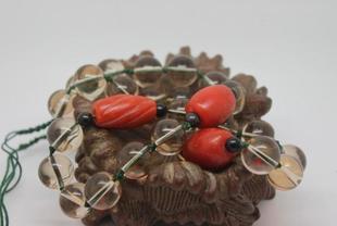 本店纯手工DIY制作 精品老水晶南红玛瑙样式琉璃毛衣链 XDLL0008