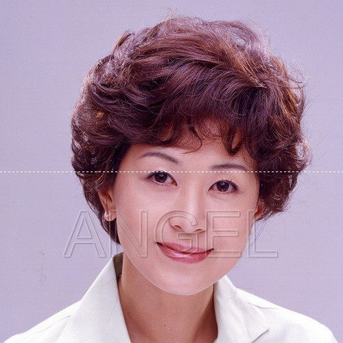 中年风蓬松妈妈真人假发女短发