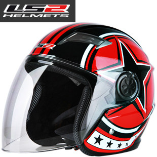 LS2摩托车头盔男 夏季半覆式电动车夏盔防晒防紫外线安全帽四季