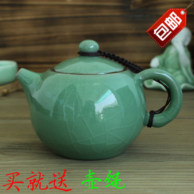 龙泉青瓷茶壶冰裂陶瓷单壶功夫茶具汝窑西施壶紫砂泡茶滤水壶包邮