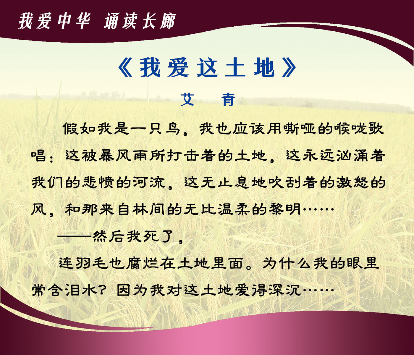 海报印制541设计展板素材573学校文化我爱这土地定制