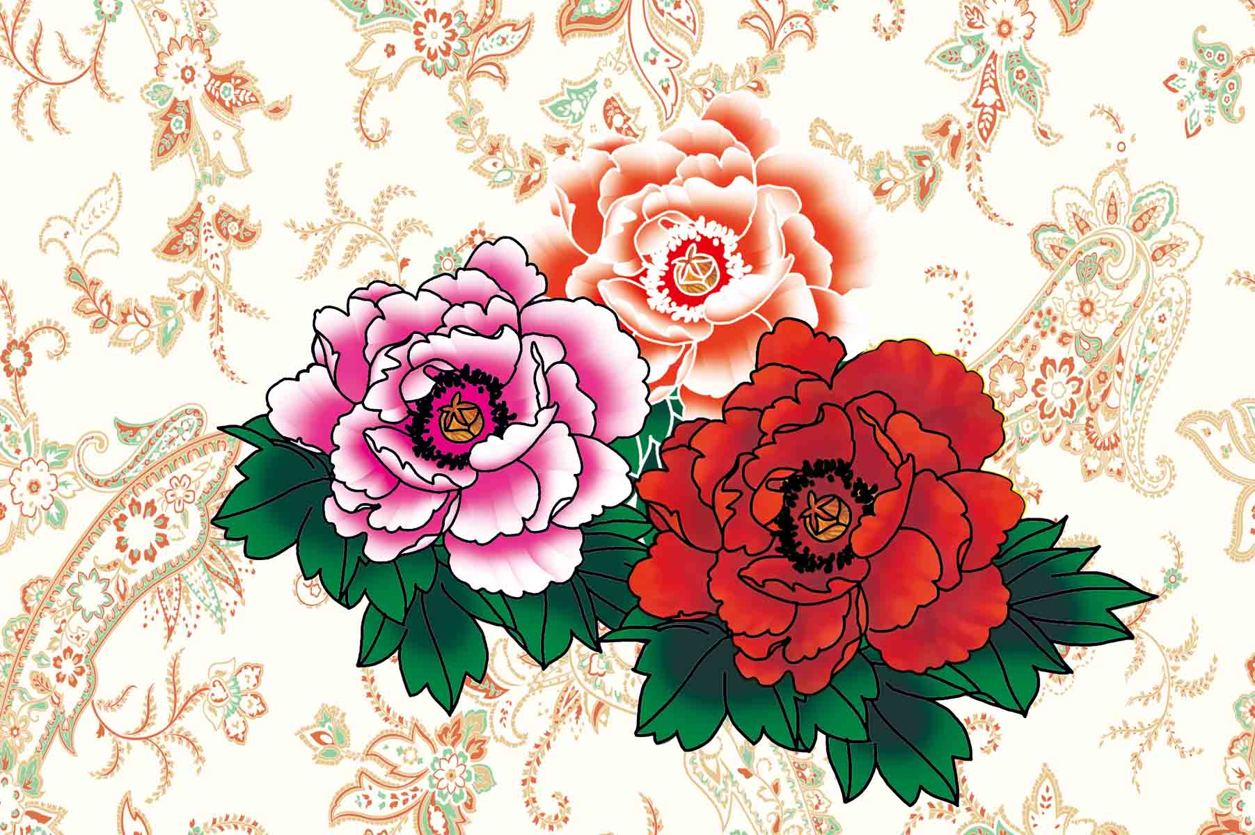 181素材鲜花卉海报展板装饰画墙画壁画挂画412牡丹花 ps海报印制