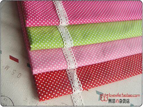 手工diy拼布*外贸精纺纯棉平纹布料 小水玉点点系[145]4色入1/2