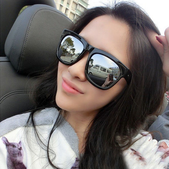 韩国韩版 潮人银色反光彩色镜片修脸型 墨镜 太阳眼镜 男女通用