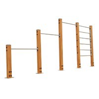 户外健身器材组合 肋木 高低单杠 压腿架 广场健身塑木活动器械