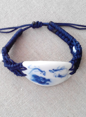 男士陶瓷民族风编织手绘首饰品