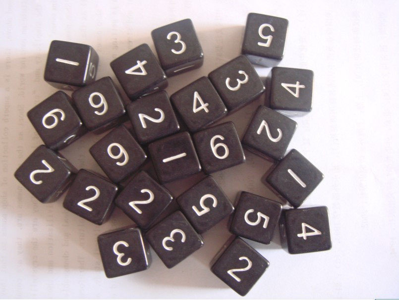 D6色子龙与地下城(D&D)6面数字万智牌道具骰子16MM数字1-6骰子