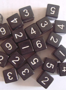 D6色子龙与地下城(D&D)6面数字万智牌道具骰子16MM数字1-6骰子