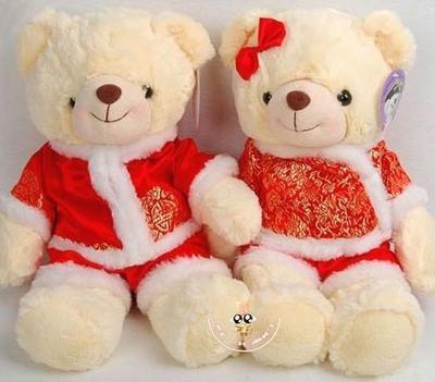 唐装泰迪熊结婚礼物公仔
