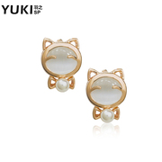 YUKI-Stud female cat Pearl Opal Korea Korean cute fashion original Valentine''s Day surprise gift