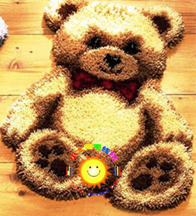 cc段段绣/毛线绣/地毯绣/绒绣/钩针绣/挂画坐垫 小黄熊(2件包邮