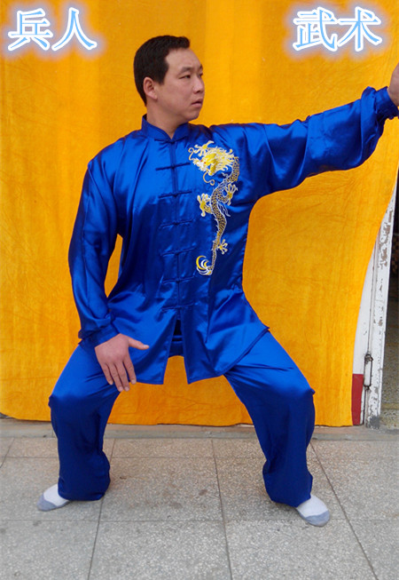 仿丝秀龙太极套服 晨练服 太极表演服 厂家定制 保证质量