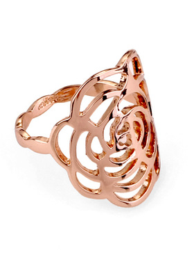 丽晶玫瑰金宽版镂空潮人日韩促销