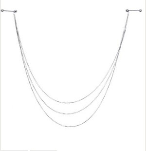 川月穿刺316医用钢防过敏钛钢乳链/乳环/乳钉nipple ring