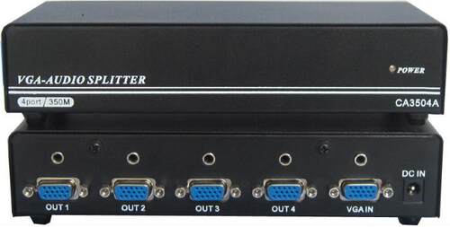 仝丽 CA3504A VGA 1进4出 4口音视频分配器 带3.5音频 VGA分配器