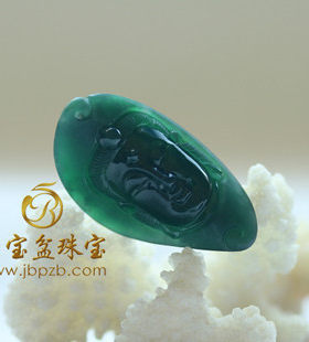 珠宝缅甸老坑天然挂件冰种墨翠