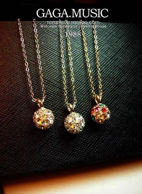 涂鸦路路通水晶满钻锆石锁骨链