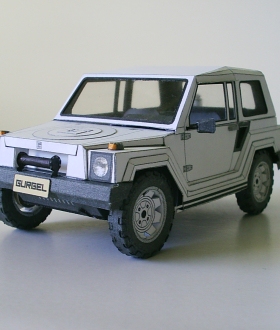 1/25 1/18 Gurgel X12-TR 越野吉普车（白色）纸模型
