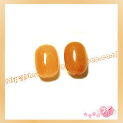 DIY串珠-15*10mm双色亚克力果冻珠/树脂珠-桔红色，1元8颗