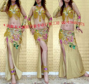 鸿舞衣 美丽 金黄色43 炫色 高端精绣 纯手工量身专业订做