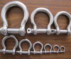 不锈钢弓型卸扣连接扣弧型钢扣缷扣链条扣欧姆扣m4~m28