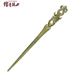 绾青丝 天然绿檀木簪子古典发钗 头饰品步摇盘发 送女友妇女节礼