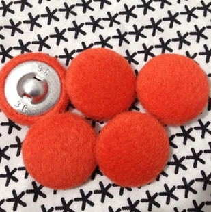 橘红色羊绒包布纽扣 配件辅料 大小号大衣风衣钮扣子 DIY手工布艺